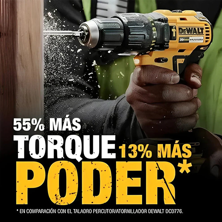 KIT DEWALT ORIGINAL: Taladro de Alto Impacto Inalámbrico + 26 ACCESORIOS [2 BATERIAS de 48V]