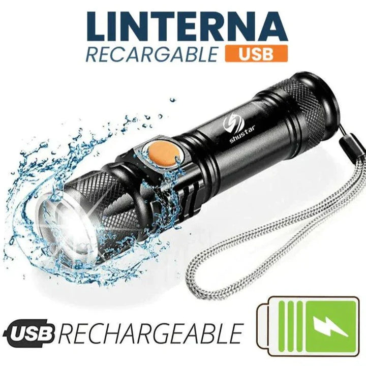COMPRE 1 Y LLÉVATE 2 - Linterna Táctica TitanioPro USB
