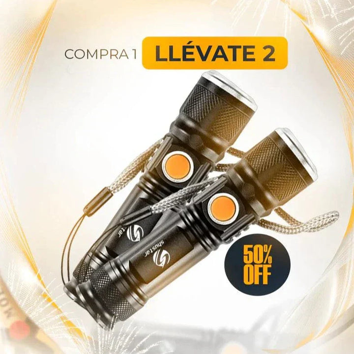 COMPRE 1 Y LLÉVATE 2 - Linterna Táctica TitanioPro USB
